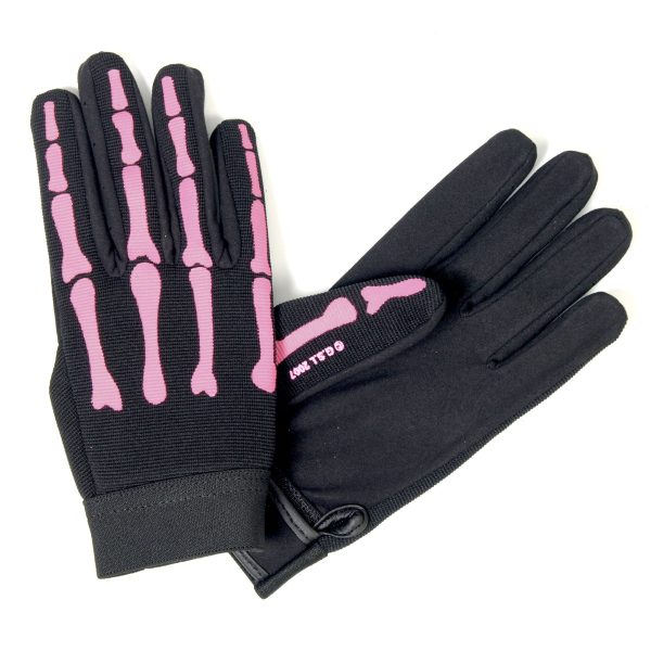 Hot Leathers GVL2006 Pink Skeleton Ladies Mechanics Gloves Sale - Image 3