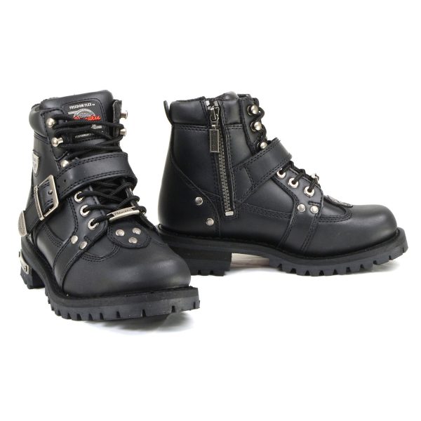 Milwaukee Motorcycle Clothing Company MB233 Road Captain Leather Women s Black Motorcycle Boots Sale