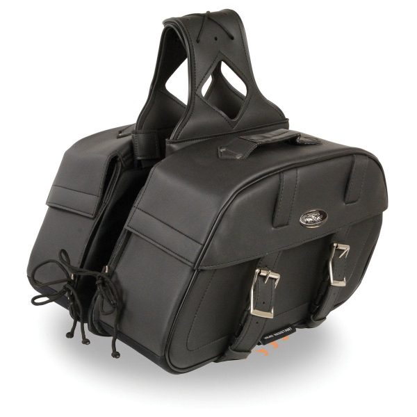 Milwaukee Leather SH611ZB Black Zip-Off PVC Throw Over Rounded Motorcycle Saddlebags Supply