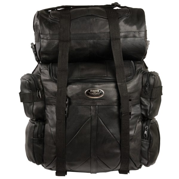 Milwaukee Leather SH537 Black Large Leather Deluxe Sissy Bar Pack Online - Image 5