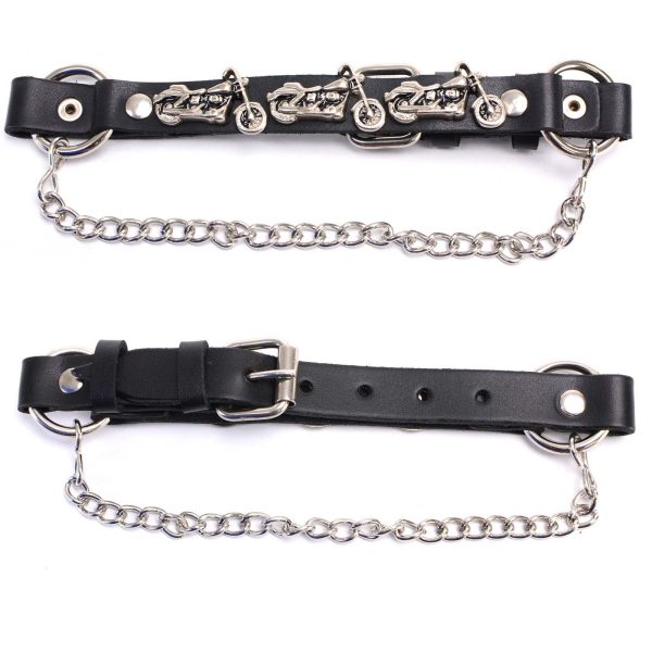 Milwaukee Leather MLA3001 Silver Biker Chain for Motorcycle Boots with Vintage Native American Medallion Online - Image 2