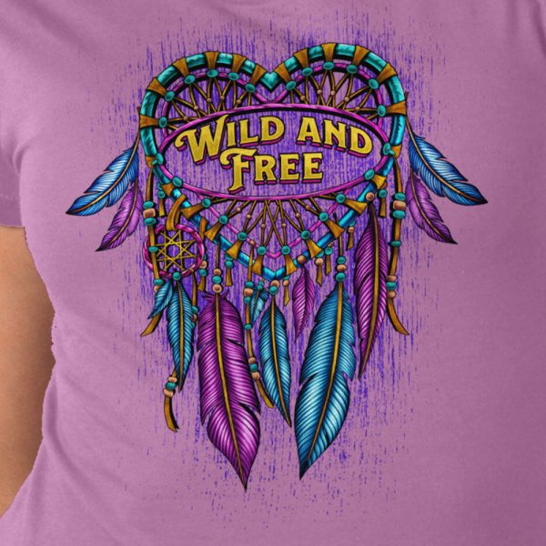 Hot Leathers Ladies Dream Wings Wild and Free Purple T-Shirt GLD1588 Online Sale - Image 4