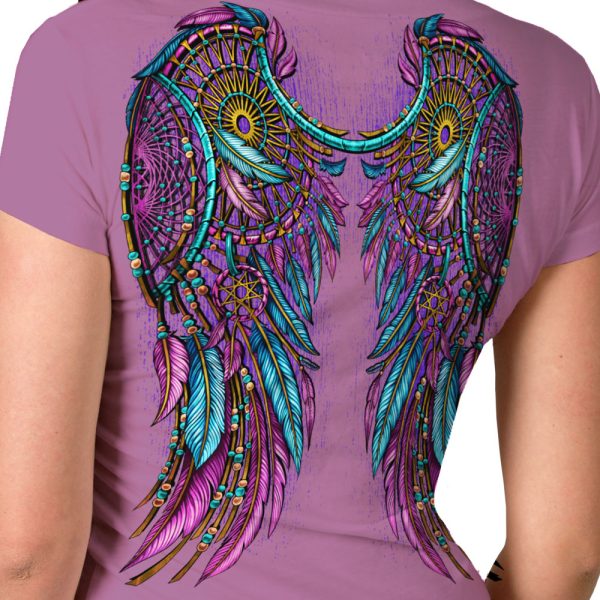 Hot Leathers Ladies Dream Wings Wild and Free Purple T-Shirt GLD1588 Online Sale - Image 5