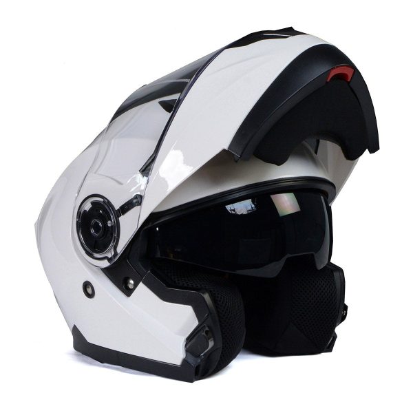 Milwaukee Helmets MPH9816DOT Breeze White Advanced Motorcycle Modular Helmet Biker w  Drop Down Visor on Sale