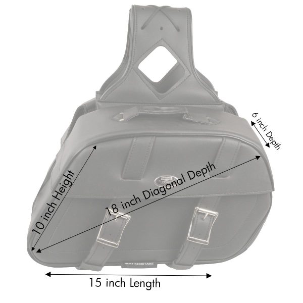 Milwaukee Leather SH611ZB Black Zip-Off PVC Throw Over Rounded Motorcycle Saddlebags Supply - Image 4