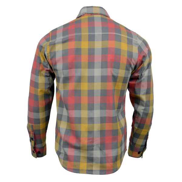 Milwaukee Leather MNG11661 Men s Gray and Red with Yellow Long Sleeve Cotton Flannel Shirt Sale - Image 2