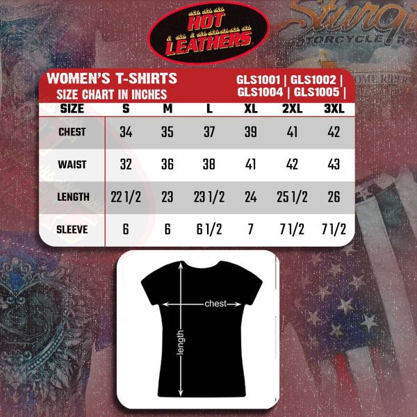 Hot Leathers Ladies Sturgis Main Street Fitted 3D All Over Printed T-Shirt GLS1004 on Sale - Image 3