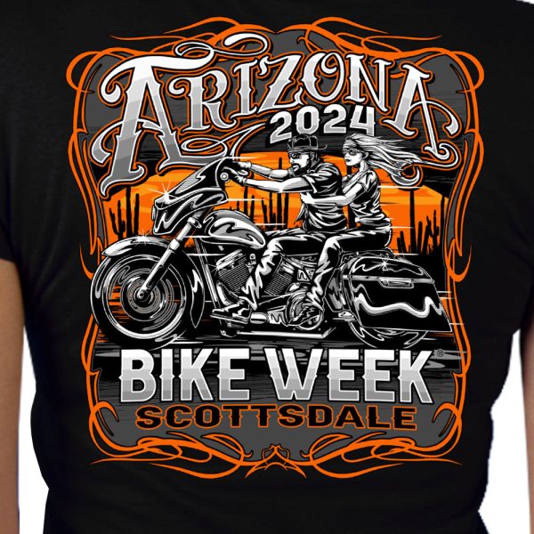 2024 Arizona Bike Week Couple Riders Ladies T-Shirt AZL1458 Supply - Image 4