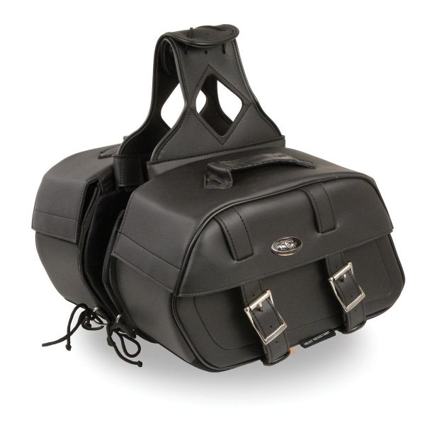 Milwaukee Leather SH611ZB Black Zip-Off PVC Throw Over Rounded Motorcycle Saddlebags Supply - Image 3