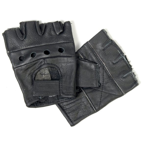 Hot Leathers GVM1004 Unlined Fingerless Leather Gloves with Padded Palm Online Hot Sale - Image 2