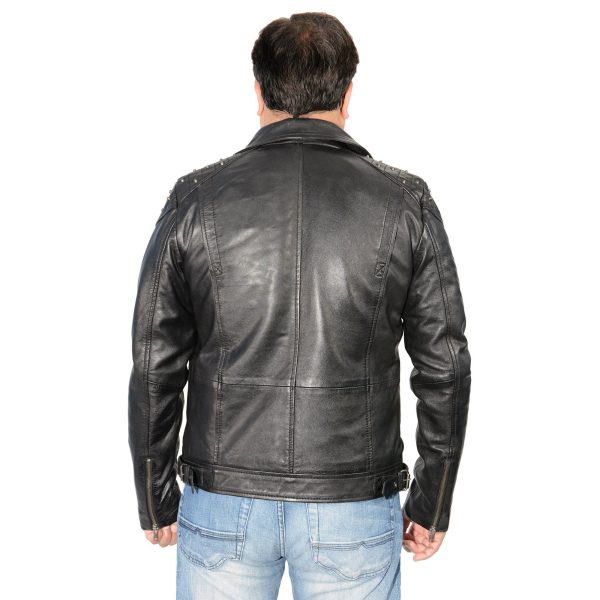 Milwaukee Leather Men s Studded Black Leather Fashion Motorcycle Style Jacket SFM1825 Online Sale - Image 2