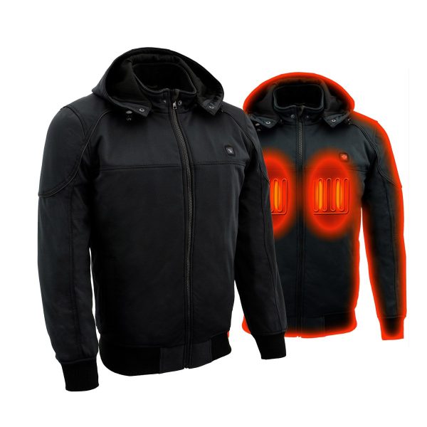 Nexgen Heat NXM1761SET Men’s Black Igniter  Heated  Soft Shell Racing Style Motorcycle Heated Jacket w  Battery Sale